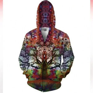 Larry Carlson Rage trip tree zip up hoodie